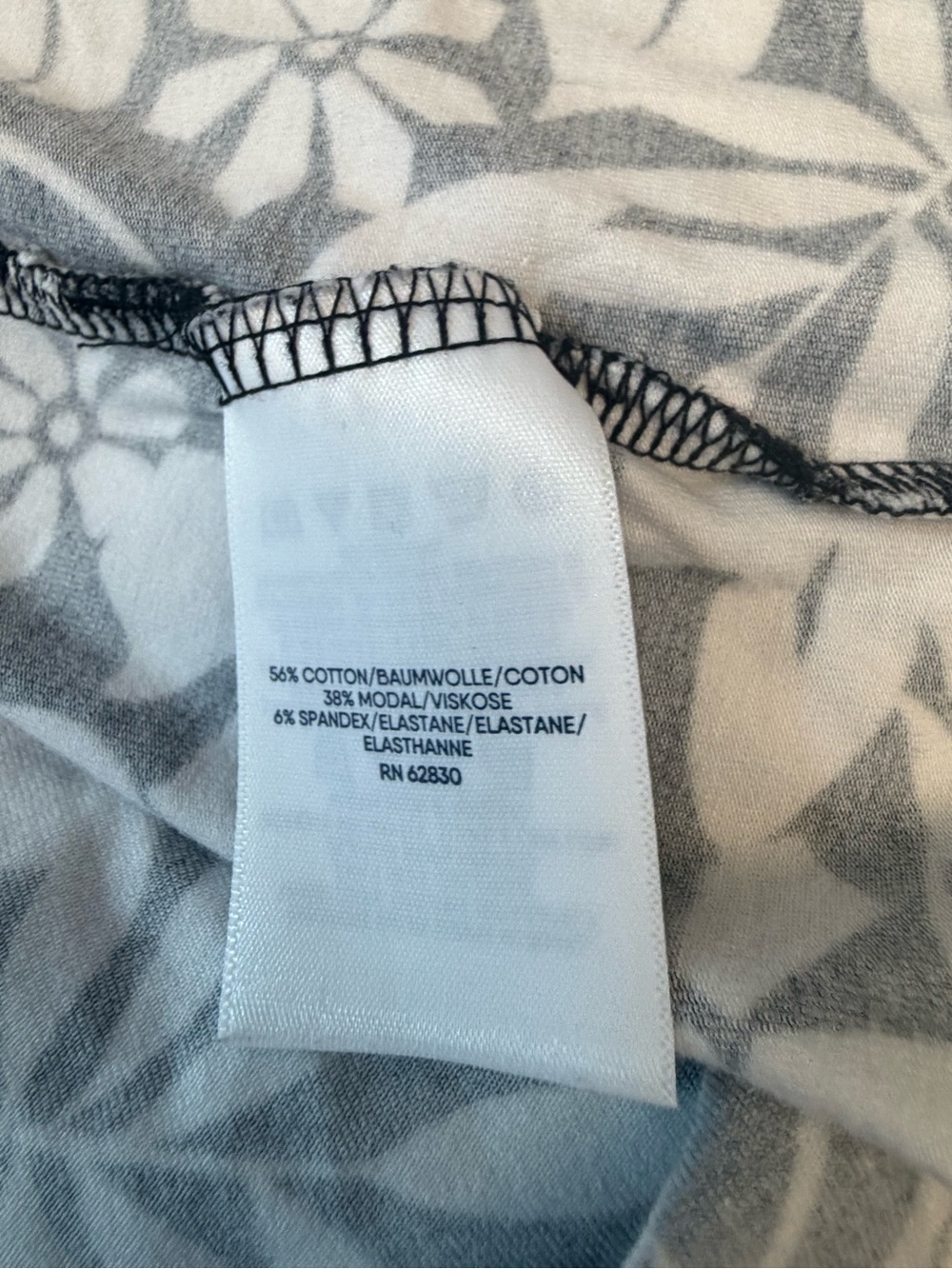 Lands' End Black and White Leaf-Print Dress - Picture 7 of 7